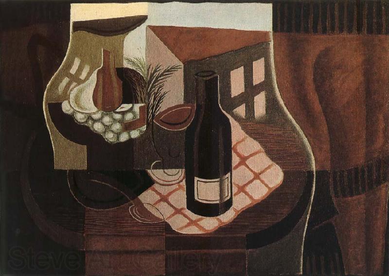 Juan Gris The small round table in front of Window Norge oil painting art